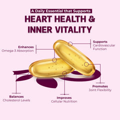 OLLOVITA Omega-3 Fish Oil – 1000mg Softgels for Heart Health, Cholesterol Support & Vitality | EPA & DHA | Cardiovascular Wellness – 60 Softgel Capsules