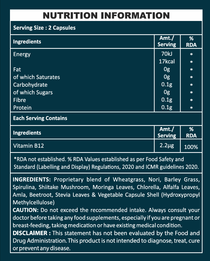 Plant-Based Vitamin B12 1000mg Veg Capsules – Energy, Nerve & Metabolism Support | 60 Capsules (Methylcobalamin)