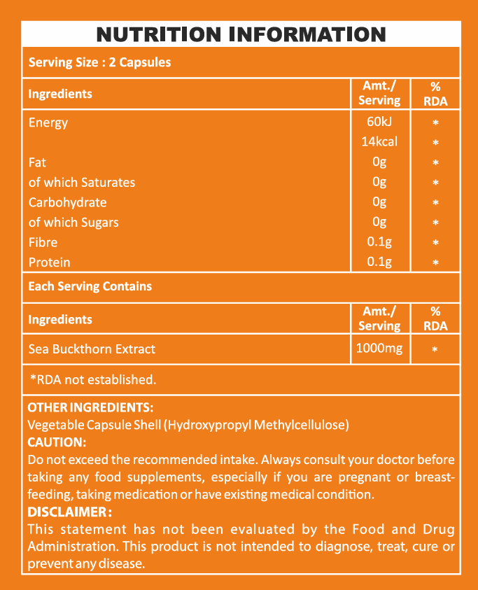 OLLOVITA Plant Based Sea Buckthorn Oil Capsules (1000mg) – Omega 3-6-7-9 | Immunity, Heart, Brain, Joint & Skin Health | 100% Vegan Whole-body Wellness – 60 Capsules