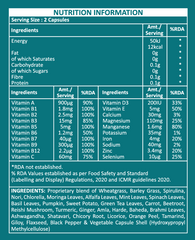 OLLOVITA Plant Based Multivitamin – 60+ Wholefood Ingredients with 24 Essential Vitamins & Minerals | Stamina, Energy, Bone & Joint Support | For Men & Women – 60 Veg Capsules